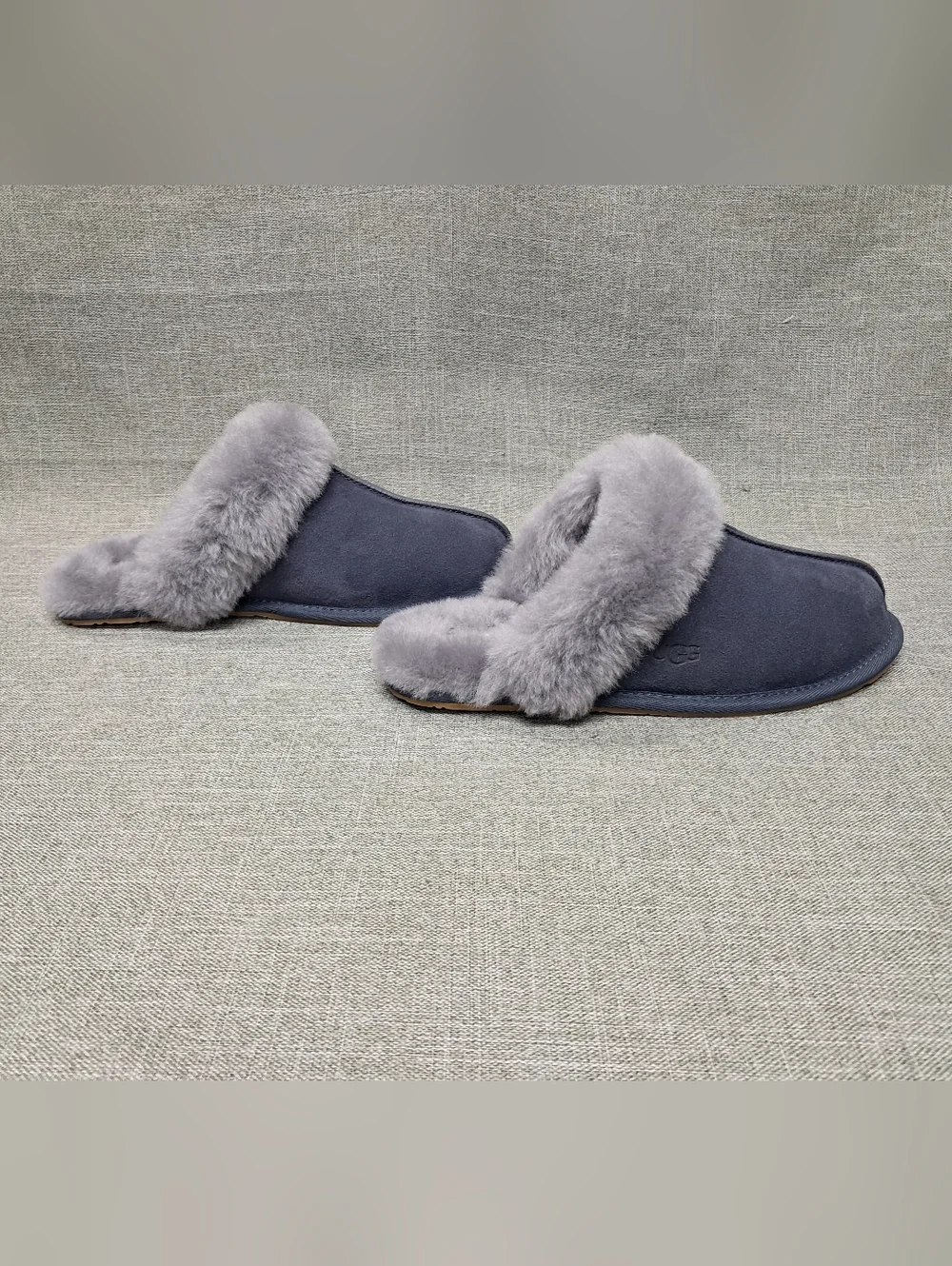 UGG Scuffette ii Navy/Grey Suede Slip On Slippers Womens Size 8 - Picture 6 of 14
